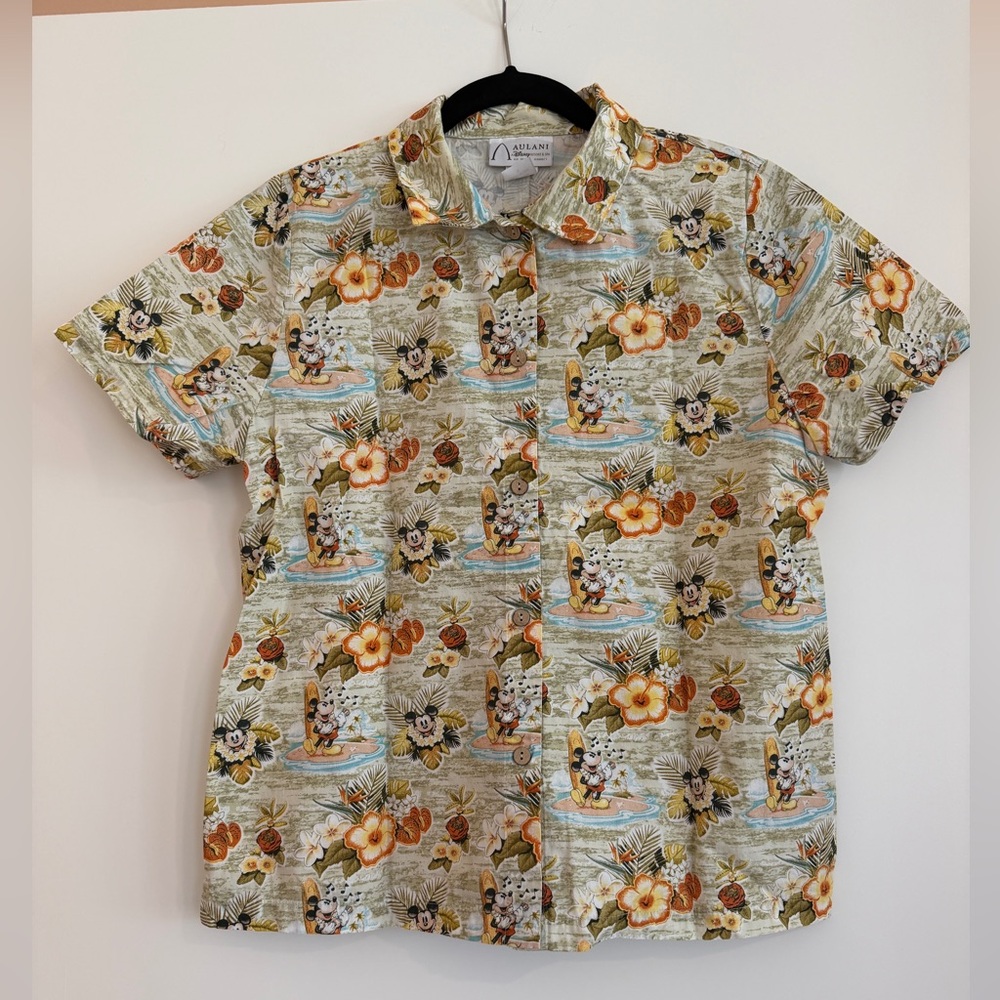 Disney Aulani Hawaiian Shirt - Mickey Mouse Tropical Print